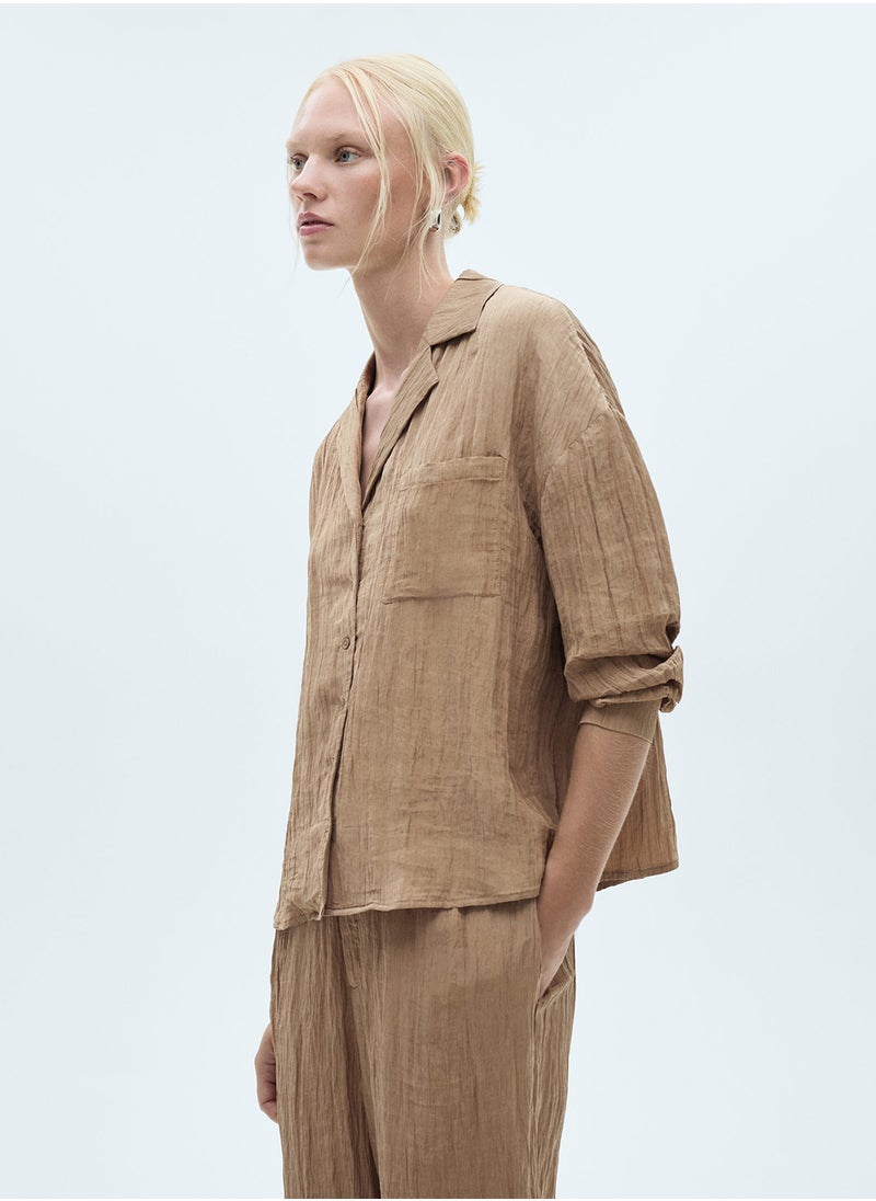 MANGO - Pocket Textured Shirt - Image 1