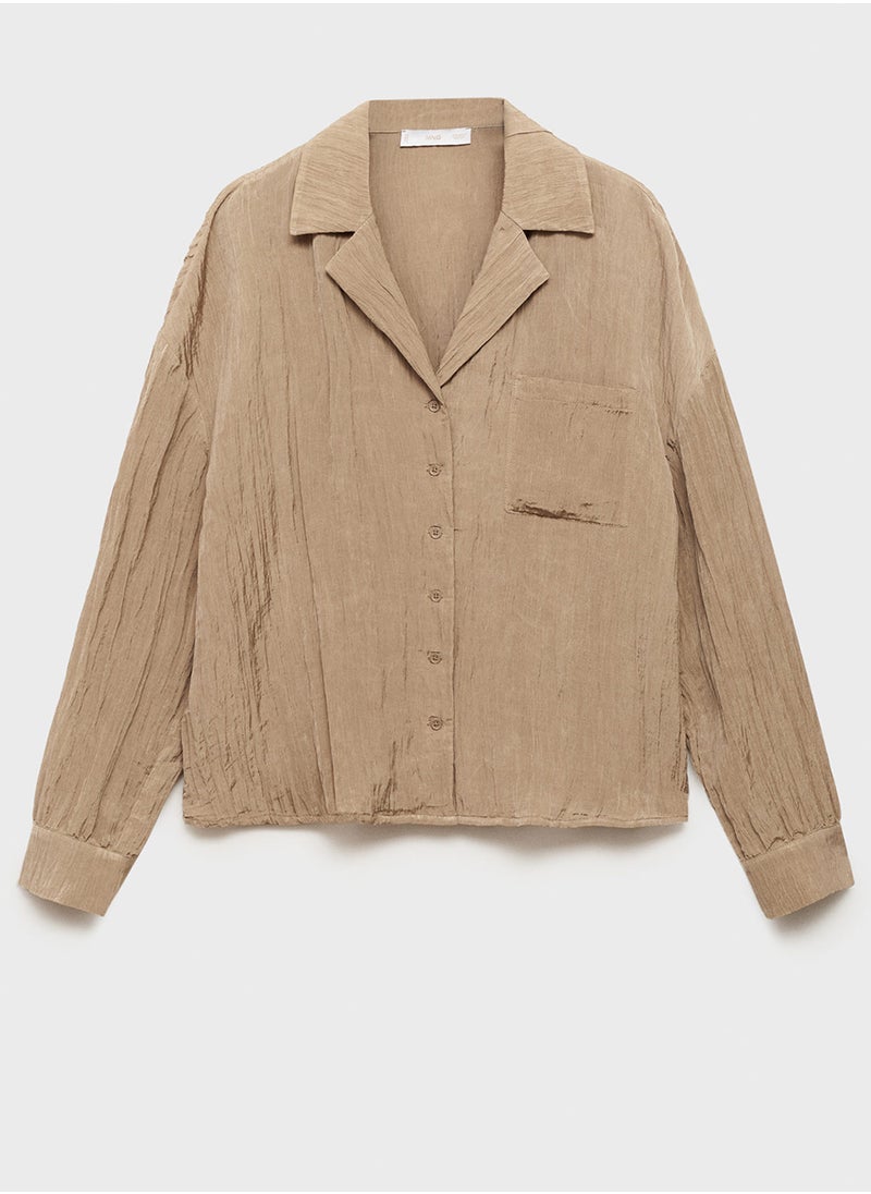 MANGO - Pocket Textured Shirt - Image 1