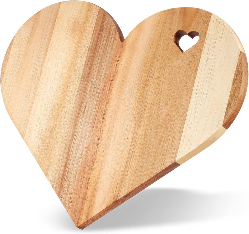 Patelai Patelai Valentine Day Gifts Heart Shaped Cutting Board Acacia Wood Bread Board Cheese Serving Platter Serving Charcuterie for Meat Cheese and Vegetables for Women Lover  - Image 1