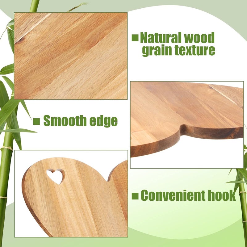 Patelai Patelai Valentine Day Gifts Heart Shaped Cutting Board Acacia Wood Bread Board Cheese Serving Platter Serving Charcuterie for Meat Cheese and Vegetables for Women Lover  - Image 3