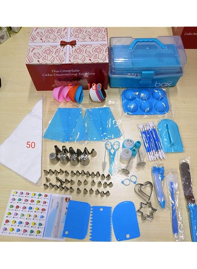 راكسوم الصفحة الرئيسية - مجموعة أدوات تزيين الكيك الكل في 1 مكونة من 236 قطعة من إكسسوارات تزيين الكيك مع صندوق تخزين - Image 1