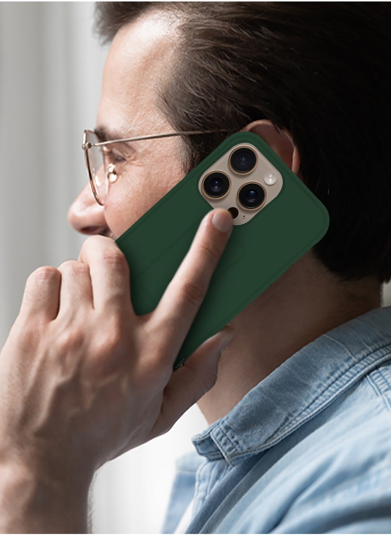 CATANES - (for Apple iPhone 16 Pro) 3Packs, Case  PU Leather Back Cover Stand Function Finger Grip Case Cover with Shock Proof Screen Protector / Green - Image 1