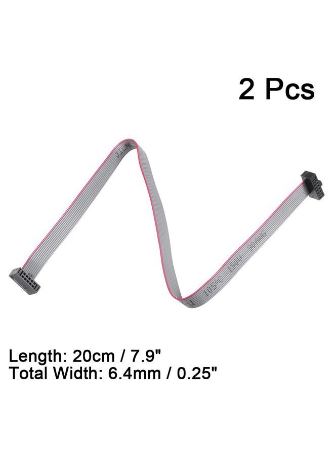 uxcell IDC 10 Pins Connector Flat Ribbon Cable Female Connector Length 20cm 1.27mm Pitch,2pcs - Image 2