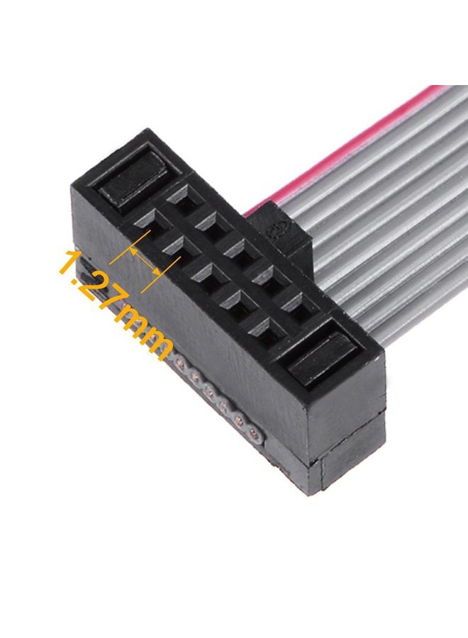 uxcell IDC 10 Pins Connector Flat Ribbon Cable Female Connector Length 20cm 1.27mm Pitch,2pcs - Image 4
