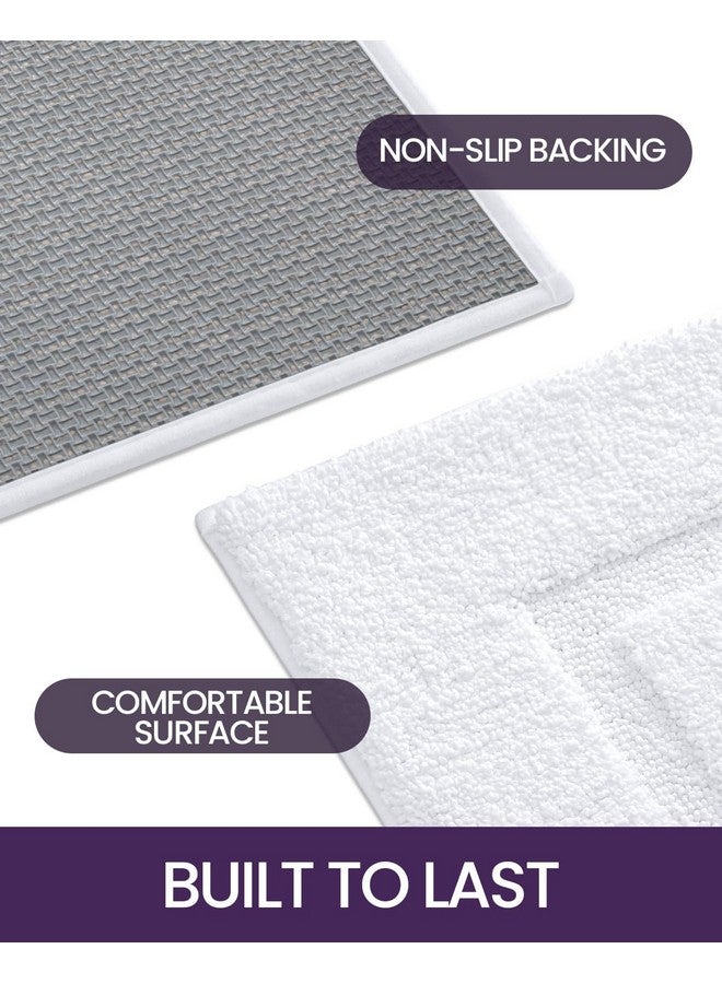 DEXI Bathroom Rugs 32x20, Washable Non Slip Bath Mat for Shower Floor, Absorbent Quick Dry Bathmat with Rubber Backing, Ultra Soft Plush Carpet for Tub, White - Image 5