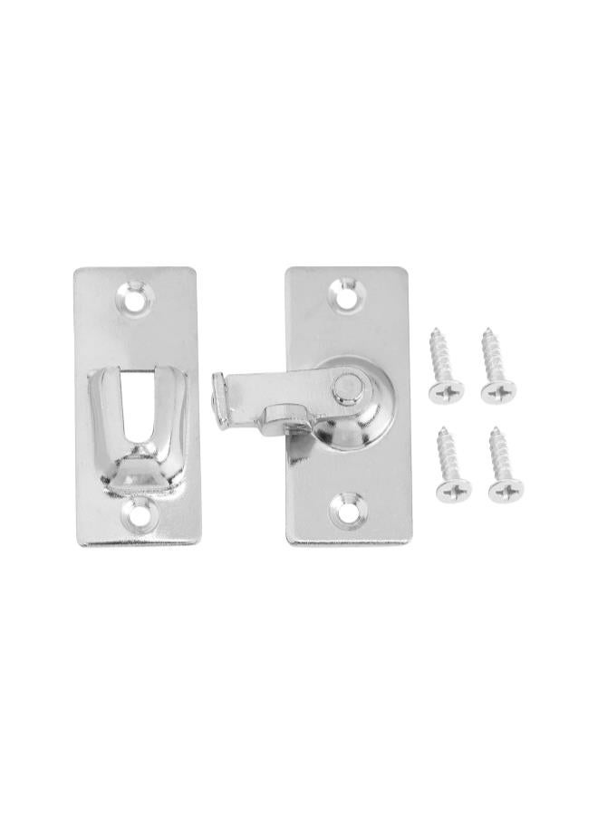 2PCS 90 Degree Right Angle Door Lock Buckle Security Door Lock Bolt,Stainless Steel Gate Latch for Wooden Fences or Metal Gates Safety Sliding Door Latch (Silver)  - Image 1