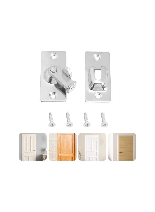 2PCS 90 Degree Right Angle Door Lock Buckle Security Door Lock Bolt,Stainless Steel Gate Latch for Wooden Fences or Metal Gates Safety Sliding Door Latch (Silver)  - Image 5
