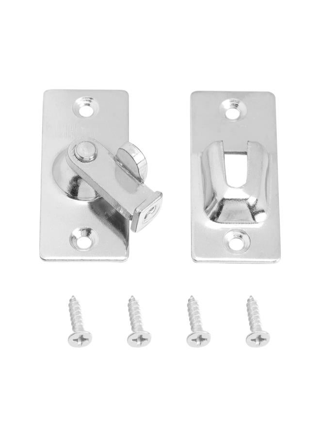 2PCS 90 Degree Right Angle Door Lock Buckle Security Door Lock Bolt,Stainless Steel Gate Latch for Wooden Fences or Metal Gates Safety Sliding Door Latch (Silver)  - Image 2