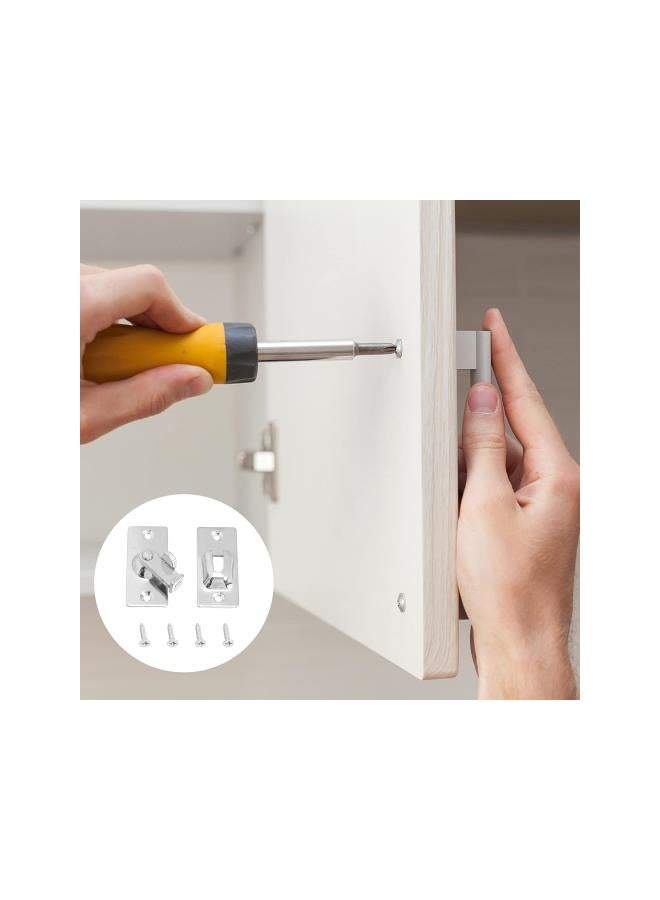 2PCS 90 Degree Right Angle Door Lock Buckle Security Door Lock Bolt,Stainless Steel Gate Latch for Wooden Fences or Metal Gates Safety Sliding Door Latch (Silver)  - Image 3