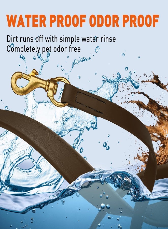 فايبر طوق كلاب فايبر بيوثين K9 المقاوم للماء للتدريب على التتبع، حبل طويل مقاوم للروائح مع مشبك نحاسي صلب، مناسب للجراء والكلاب المتوسطة والكبيرة، لون بني داكن، 5/8 بوصة × 10 أقدام - Image 4