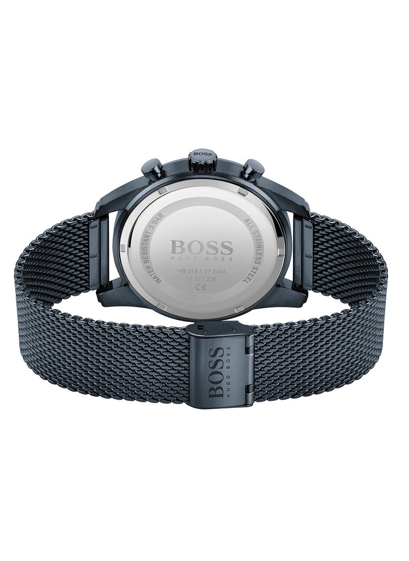 HUGO BOSS ساعة يد رجالية كرونوغراف دائرية الشكل من الستانلس ستيل 1513836 - 44 ملم  - Image 3
