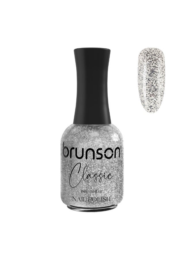 Brunson Classic Nail Polish 18ml Fast Dry Nail Lacquer Nail Harderner Normal Polish Glossy Gel Effect Quick Air Dry Long-Lasting Natural Nail Enamel Salon Quality Manicure Pedicure Regular Polish - Image 1