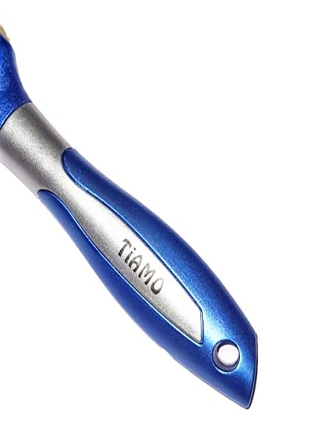 Tiamo Round Plastic Hairbrush set BLUE and PINK for grooming. - Image 4