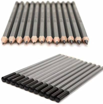 Prescent Prescent Set of 24 Sketching Pencils 14B,12B,11B,10B,9B,8B,7B,6B,5B,4B,3B,2B,B,F,HB,H,2H,3H,4H,5H,6H,7H,8H & 9H Graphite Pencils for Artists, Beginners, College and School Art Work (Set of 24)  - Image 2