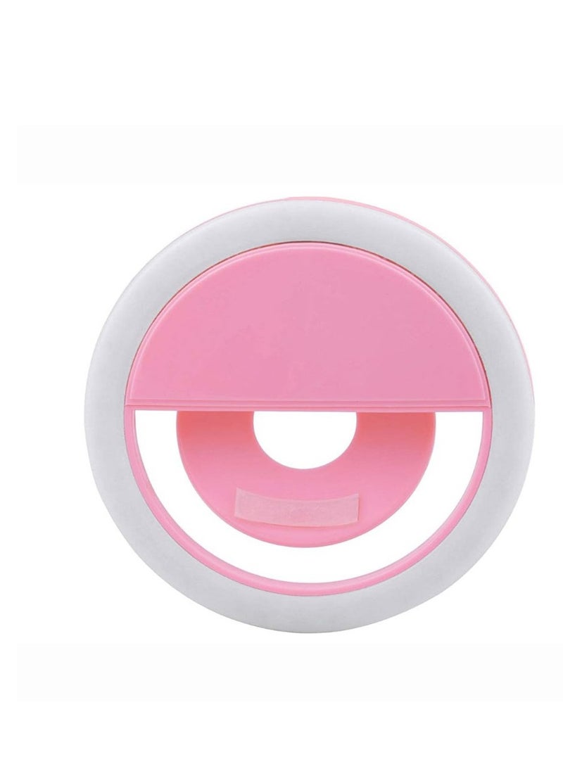 NORMAL CLINIC - Mobile Selfie Ring Light – Portable LED Clip-On Light for Perfect Selfies, Videos & Live Streaming, Adjustable Brightness –pink - Image 1