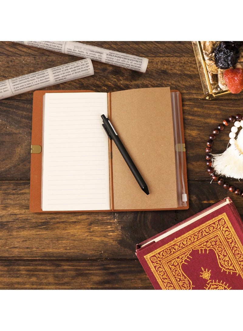 Islamic Leather Notebook with Arabic Calligraphy, Premium Diary Journal with Elastic Band & Card Holder, Lined & Kraft Pages for Travel, Study & Business - view 5