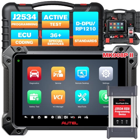Autel MaxiCOM MK908 Pro II: 2025 J2534 ECU Programming Coding Scan Tool, Upgraded of MaxiSys MS908S Pro MSElite, Same Programming As MS Ultra MS919 MS909,38+ Service, Active Test, 4+128G, Android 10