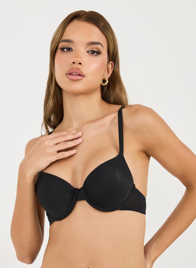 Styli Pack of 2 - Padded Wired Glitter T-Shirt Bra  - Image 2