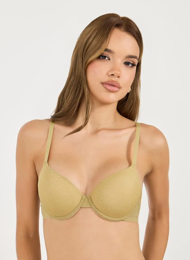 Styli Pack of 2 - Padded Wired Glitter T-Shirt Bra