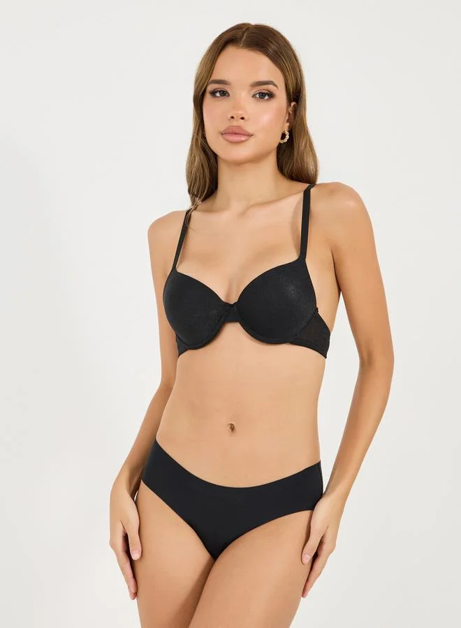 Styli Pack of 2 - Padded Wired Glitter T-Shirt Bra