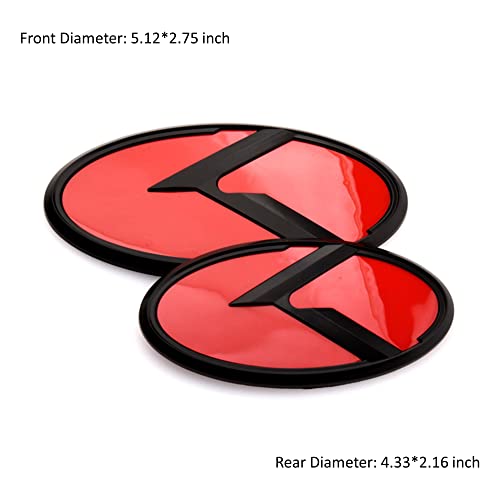 ARKOSKNIGHT 2PCS Vintage Vintage K Badge,Front Hood Rear Trunk Emblem Stickers Compatible with Vintage K Accessories (Red Black) - Image 2