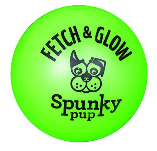 Spunky pup Fetch & Glow Ball Dog Toy | Glowing Logo Toss Balls for Large Dogs | Indoor & Outdoor Active Play | Durable | Waterproof & Floats | Non Toxic | Assorted Colors | For Large Dogs - Image 2