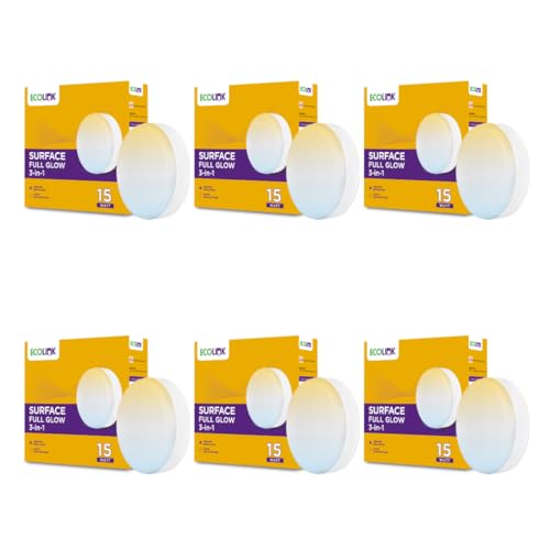 EcoLink 3in1 15W LED Ceiling Light | Scene Switch Full Glow Surface Light for Home & Hall | Tunable White, Pack of 6 - Image 1