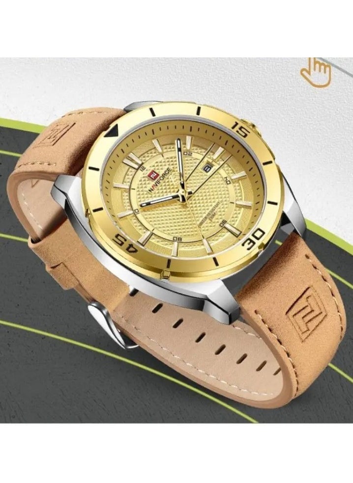 NAVIFORCE - NaviForce NF9209 Men Quartz Watch Fashion Sport Creative Design Date Display Luminous Leather Strap - Image 1
