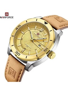 NaviForce NF9209 Men Quartz Watch Fashion Sport Creative Design Date Display Luminous Leather Strap