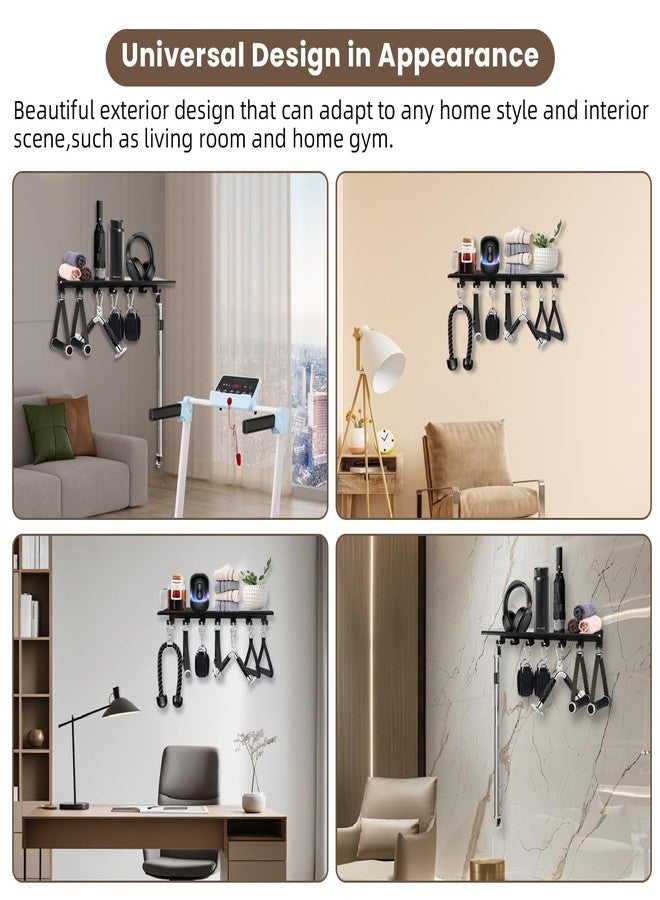 Sahans Floating Shelf Organizer Compatible with Tonal Accessories Home Gym Weight wall Storage Equipment Hanger Metal Rack Holder Wall Mount with Hooks T-Lock Adapters Bracket Hanger Workout (Floating Shelf) - Image 5