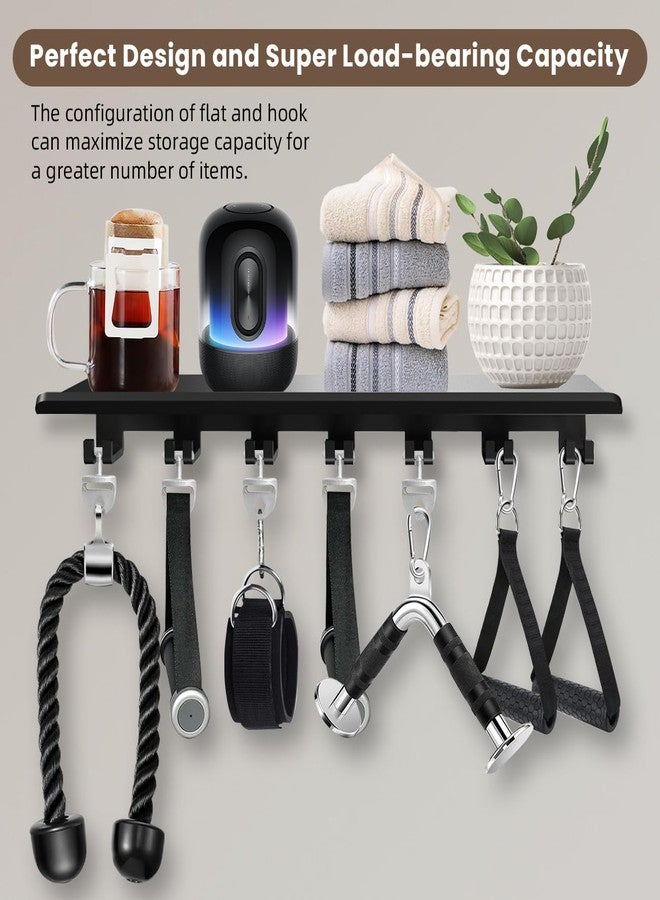 Sahans Floating Shelf Organizer Compatible with Tonal Accessories Home Gym Weight wall Storage Equipment Hanger Metal Rack Holder Wall Mount with Hooks T-Lock Adapters Bracket Hanger Workout (Floating Shelf) - Image 4