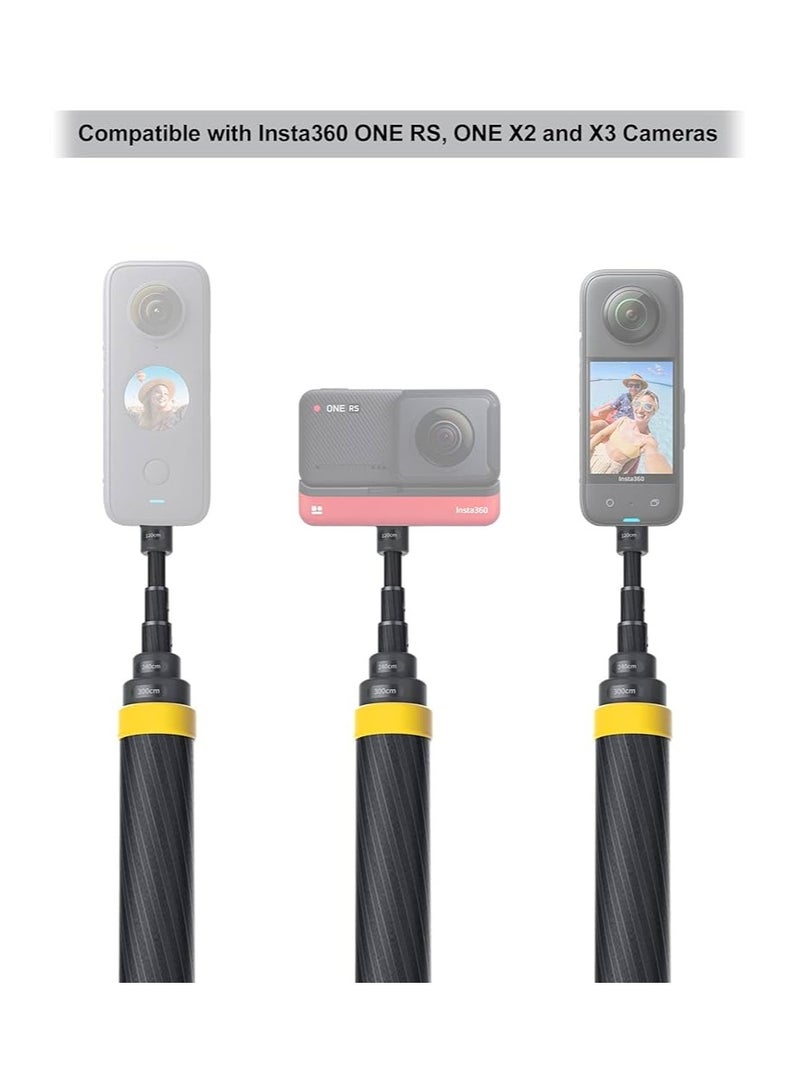 عصا سيلفي Insta360 3M / 9.8ft إصدار ممتد لسلسلة كاميرات الحركة One X3، One X2، One R، One X