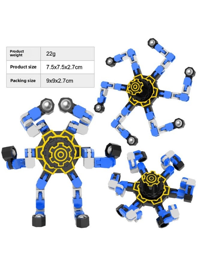 Loquat Fingertip Gyro Toy Finger Gyro Decompression Luminous Deformation Varied Mechanical Children's Turin Music Boy-Color:【english Color Box】-purple - Image 4