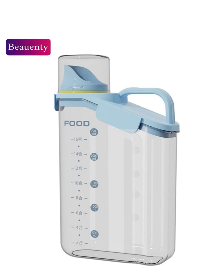 Beauenty Food Storage Container with Pour Spout, Clear Plastic, 2800ml Capacity, Airtight Seal, Kitchen Pantry Organization (blue) - Image 1