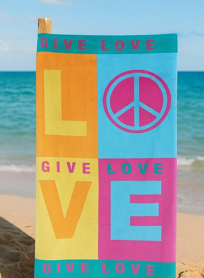 snooze Snooze Beach towel, 170*90 cm, love design  - Image 1