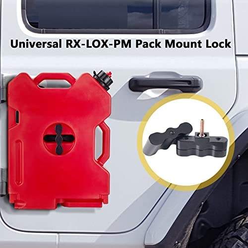 MIKODA RX-LOX-PM Pack Mount Lock, Locking Pack Mount with Backing Plate Base and 2 Keys, 1-3 Gallon Compatible with RotopaX Standard Fuel Pack, Water Container, Gasoline Pack, Storage Box - Image 2
