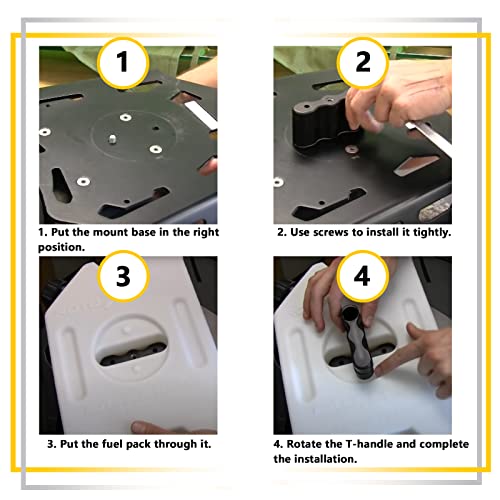 MIKODA RX-LOX-PM Pack Mount Lock, Locking Pack Mount with Backing Plate Base and 2 Keys, 1-3 Gallon Compatible with RotopaX Standard Fuel Pack, Water Container, Gasoline Pack, Storage Box - Image 4
