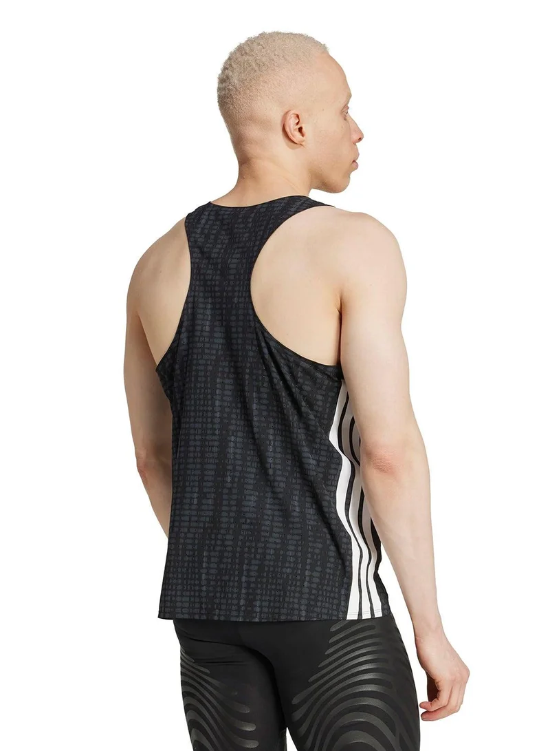 Adidas Adizero Snglt M Grey Singlet (Shirt) T-Shirts For Men