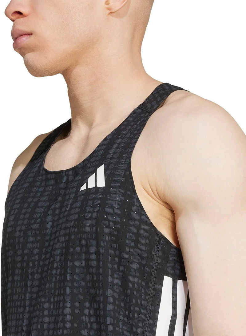 Adidas Adizero Snglt M Grey Singlet (Shirt) T-Shirts For Men