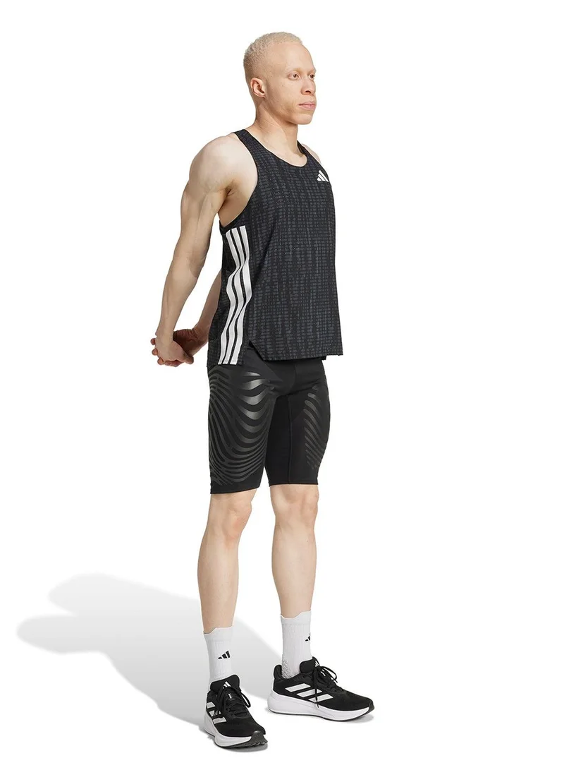 Adidas Adizero Snglt M Grey Singlet (Shirt) T-Shirts For Men