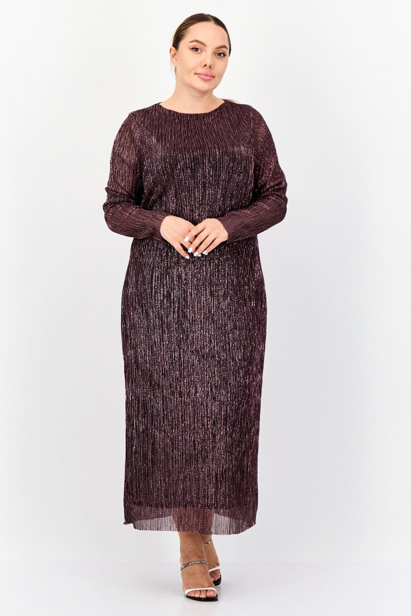 Phase Eight Women Metallic Maxi Dress, Dark Purple - Image 1