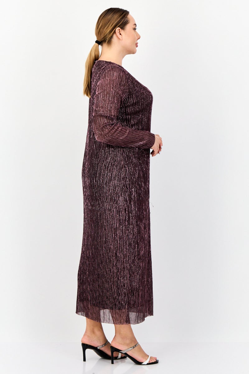 Phase Eight Women Metallic Maxi Dress, Dark Purple - Image 3