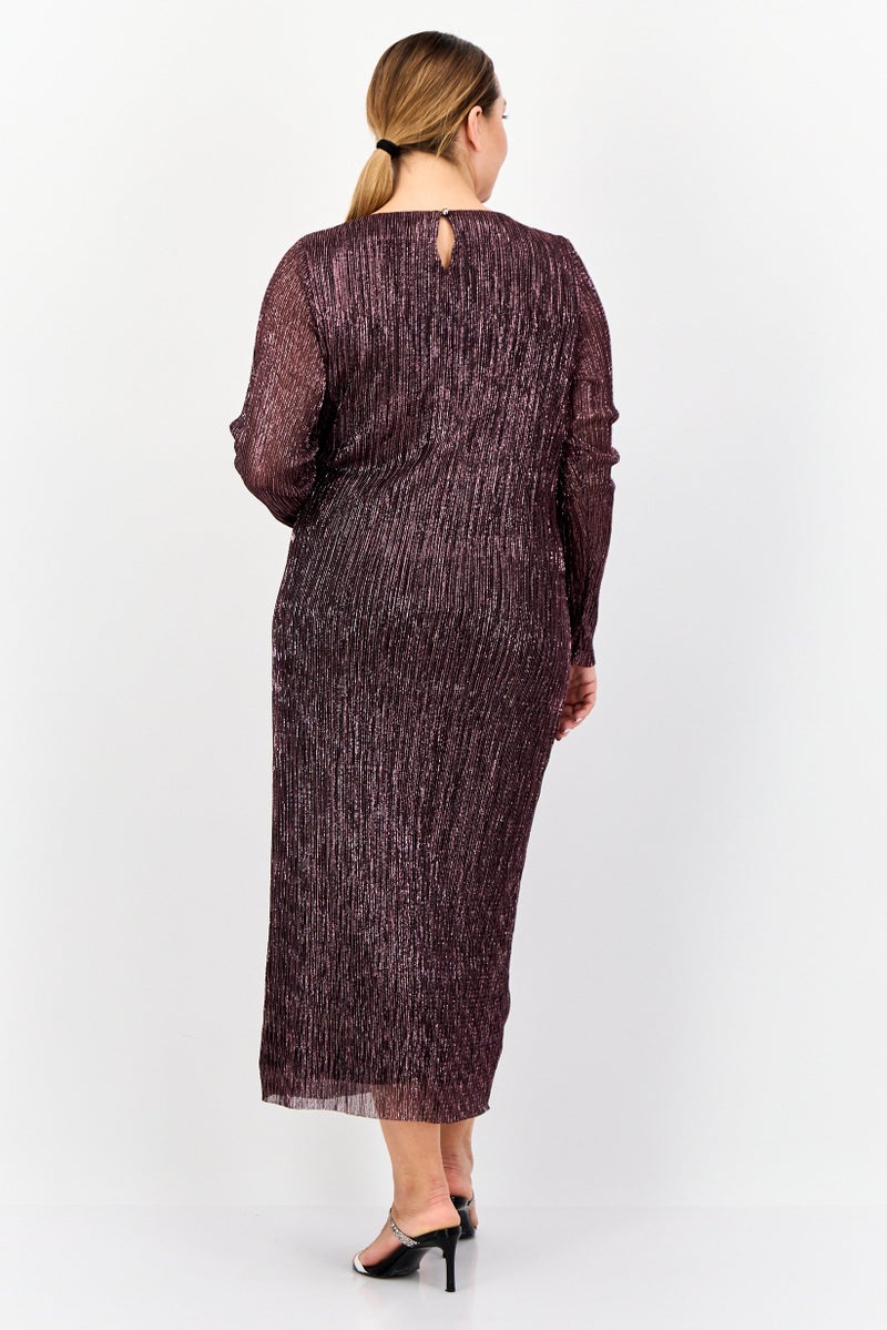 Phase Eight Women Metallic Maxi Dress, Dark Purple - Image 2