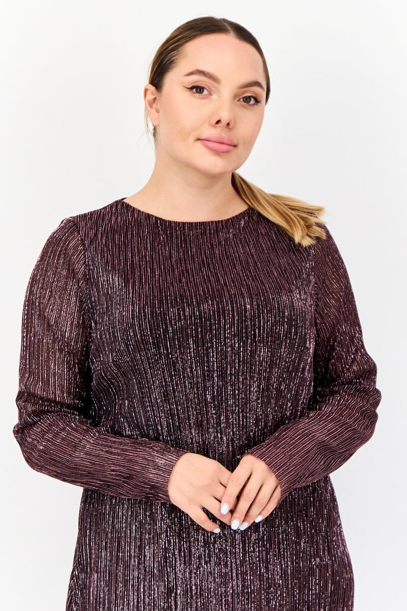 Phase Eight Women Metallic Maxi Dress, Dark Purple - Image 4
