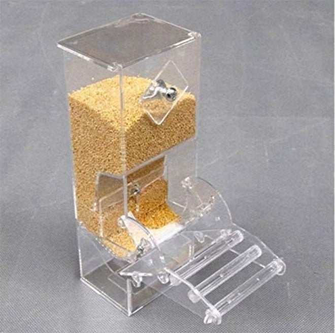 ANTOLE Pet No Mess Bird Feeder Parrot Integrated Automatic Feeder with Perch Cage Accessories for Budgerigar Canary Cockatiel Finch Parakeet Seed Food Container - Image 3