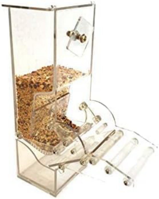 ANTOLE Pet No Mess Bird Feeder Parrot Integrated Automatic Feeder with Perch Cage Accessories for Budgerigar Canary Cockatiel Finch Parakeet Seed Food Container - Image 2