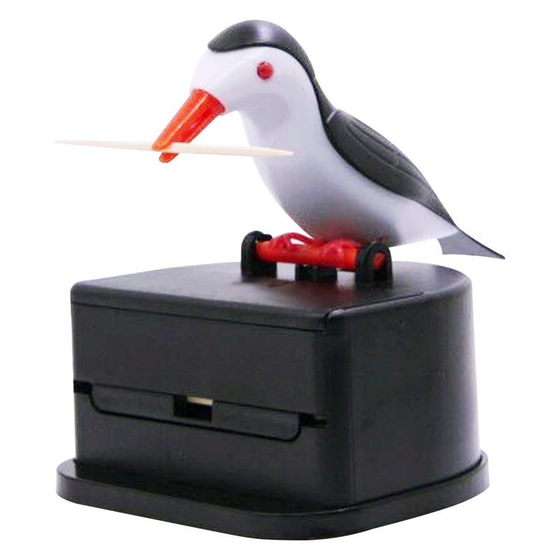 Jucaifu Little bird toothpick dispenser, creative push-type toothpick bird dispenser, toothpick holder. (gold) - Image 1