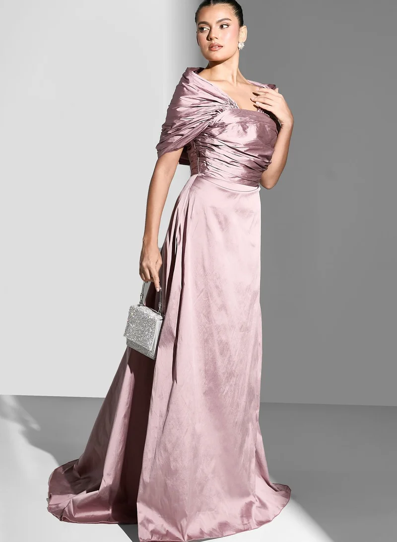 Namshi x Gathered Shoulder Gown