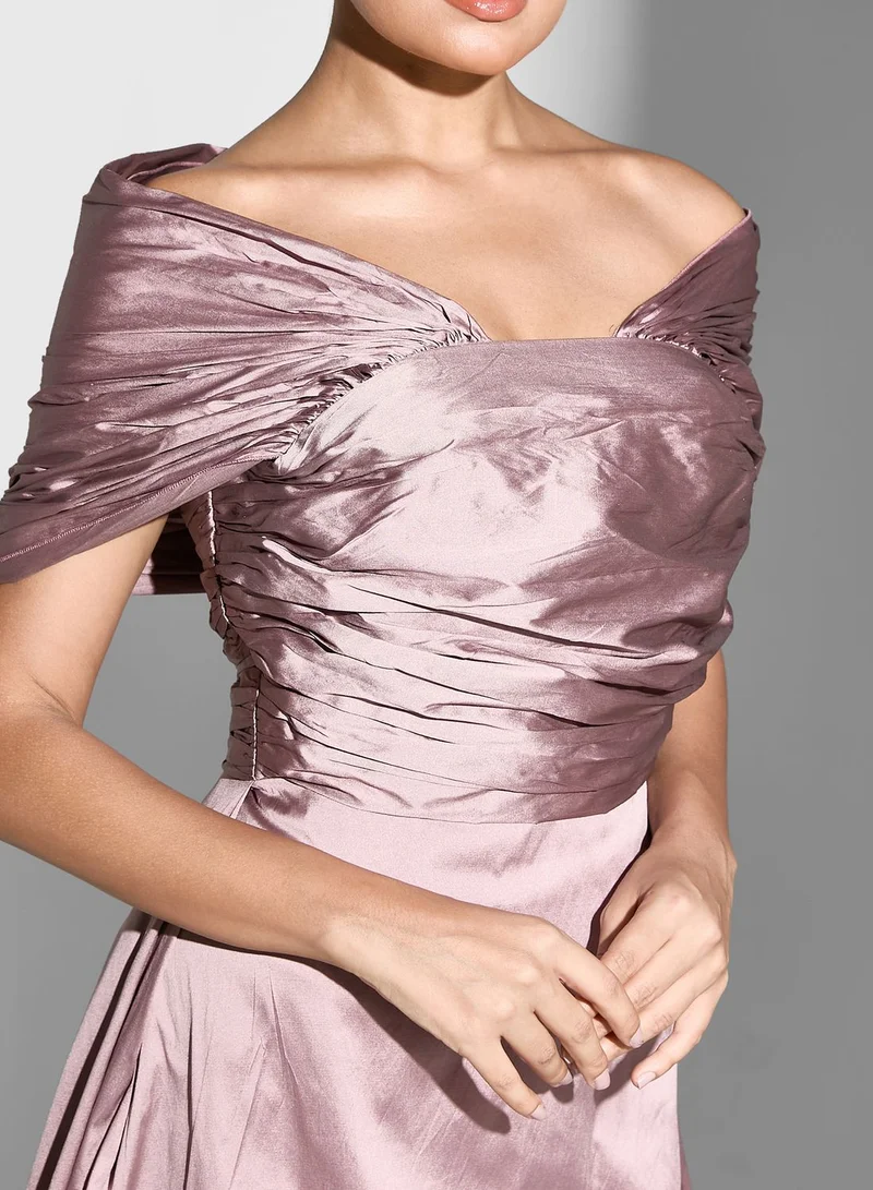 Namshi x Gathered Shoulder Gown