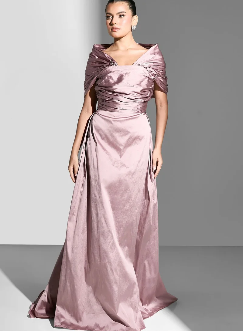 Namshi x Gathered Shoulder Gown